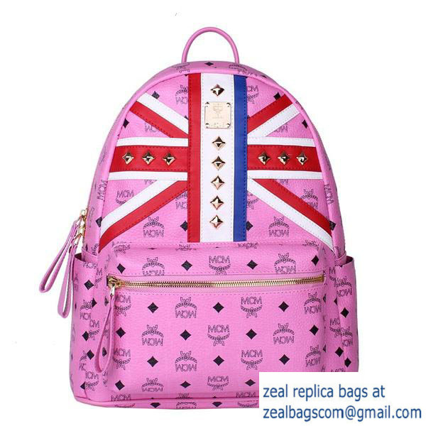 High Quality Replica Hot Sale MCM Medium Flag of UK Backpack MC5173 Rosy - Click Image to Close